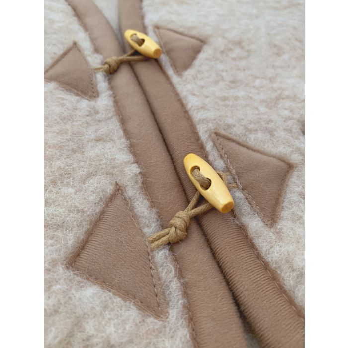 Wool Teddy Fleece Vest , Beige-Alwero
