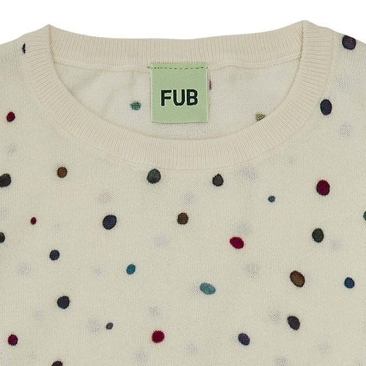 Printed Blouse, ecru/dotecru/dark navy- Fub