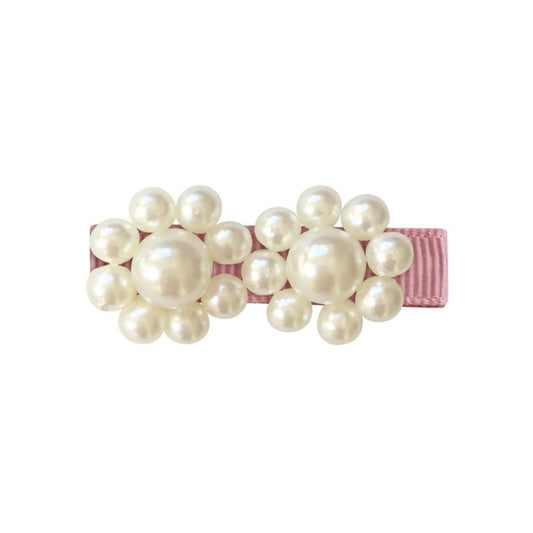 2 Pearl Flowers Bead Hairclip-Milledeux