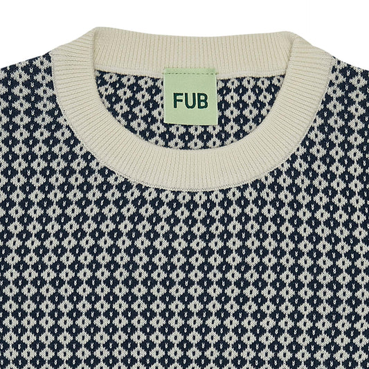 Jaquard Tee, ecru/dark navy- Fub