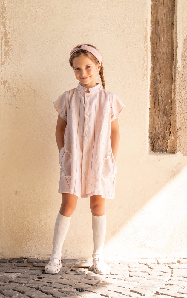 The Kitchen dress in linen-Frou Frou Kids