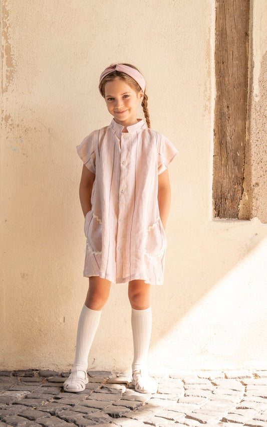 The Kitchen dress in linen-Frou Frou Kids