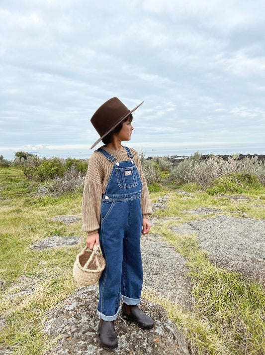 Teen Spirit Overall ,Dark Blue Denim-Twin Collective