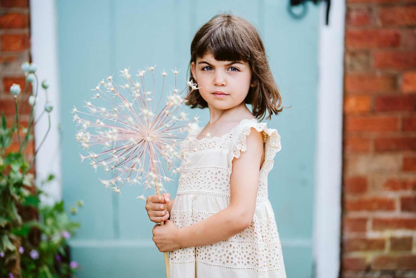 Avery Dress Broderie Anglaise in oat-Little Cotton Clothes