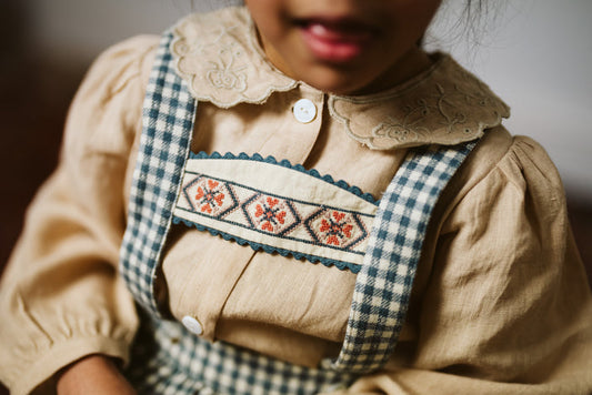 Ruby Linen Blouse Nutmeg -Little Cotton Clothes