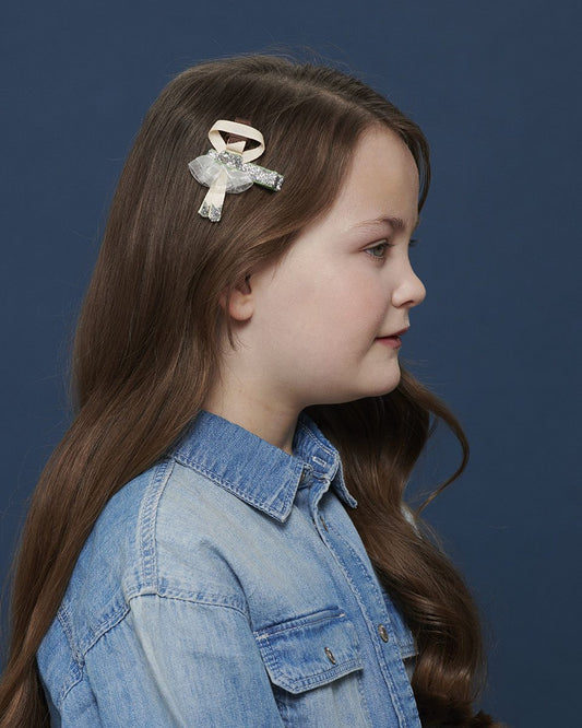 Ballerina alligator clip Silver Glitter-Milledeux