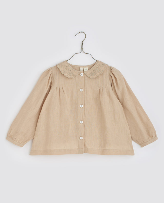 Ruby Linen Blouse Nutmeg -Little Cotton Clothes