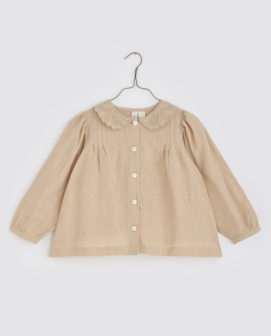 Ruby Linen Blouse Nutmeg -Little Cotton Clothes