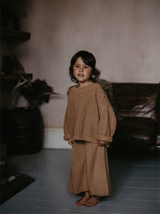 The Wide Leg Knit Trouser Mocha-The Simple Folk