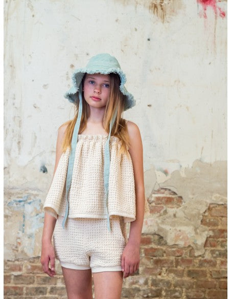 Top Suspenders ,Ecru Jaquard - Belle Chiara