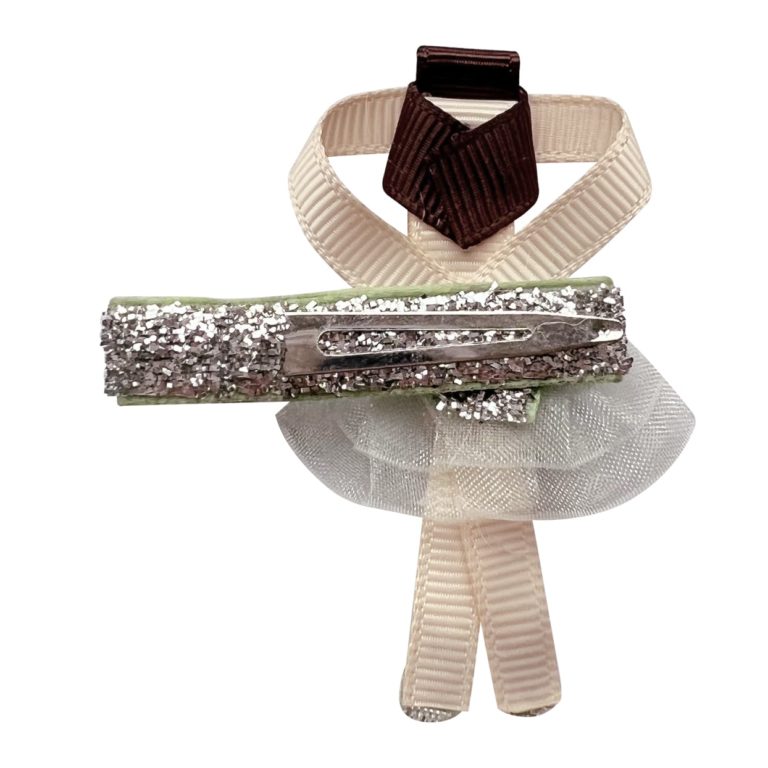 Ballerina alligator clip Silver Glitter-Milledeux