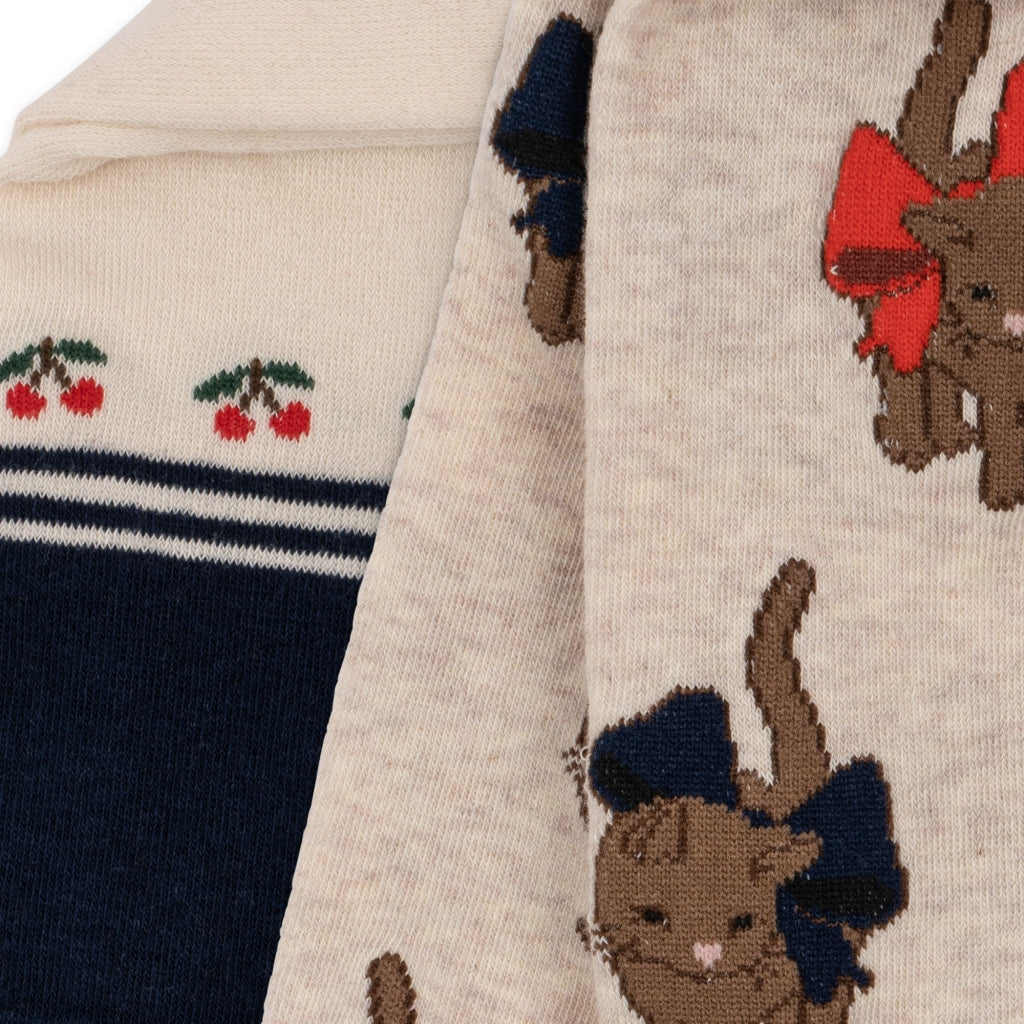 2 Pack Lapis Socks ,Cat- Konges Slojd