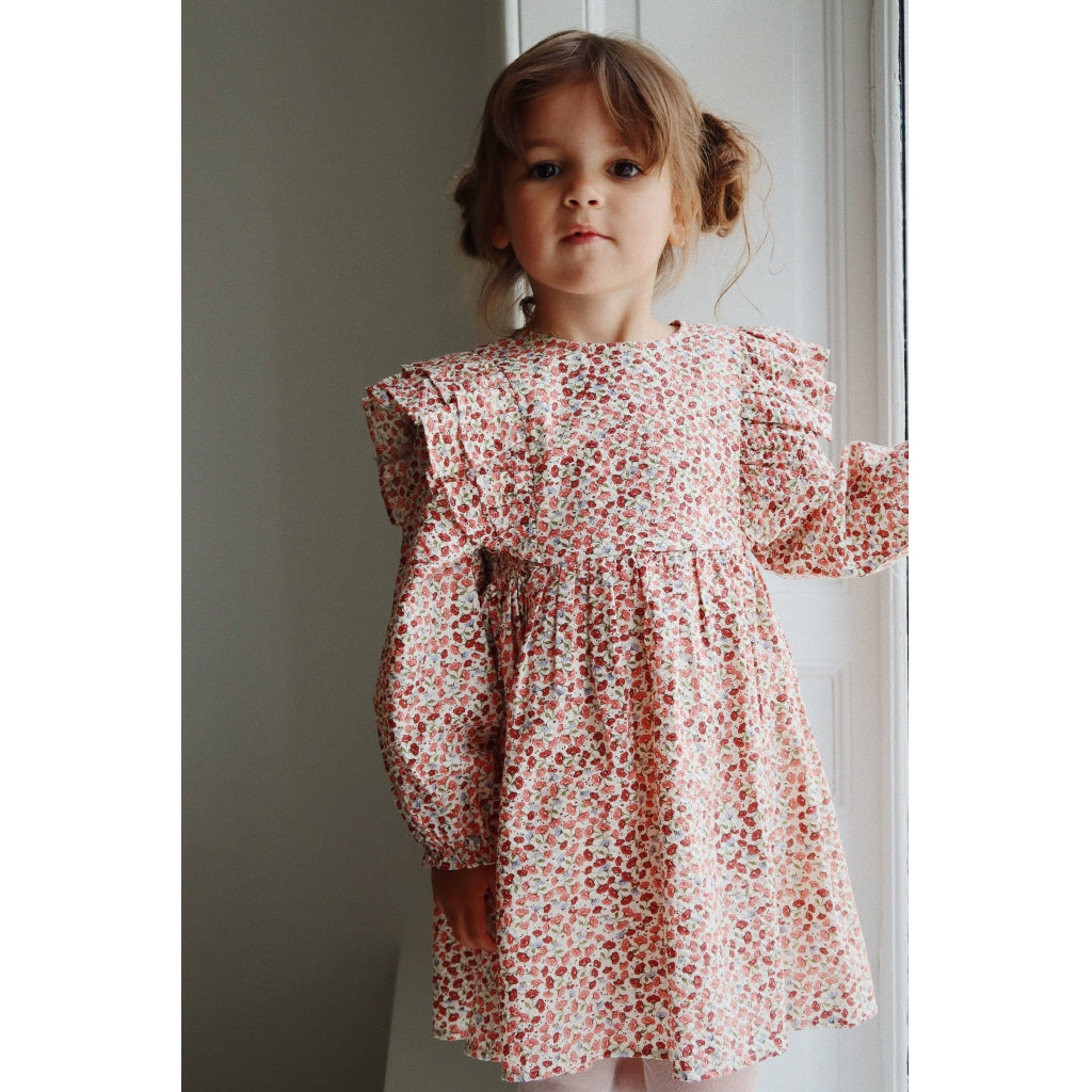 Bitsy Frill Dress , Flor De Amor- Konges Slojd