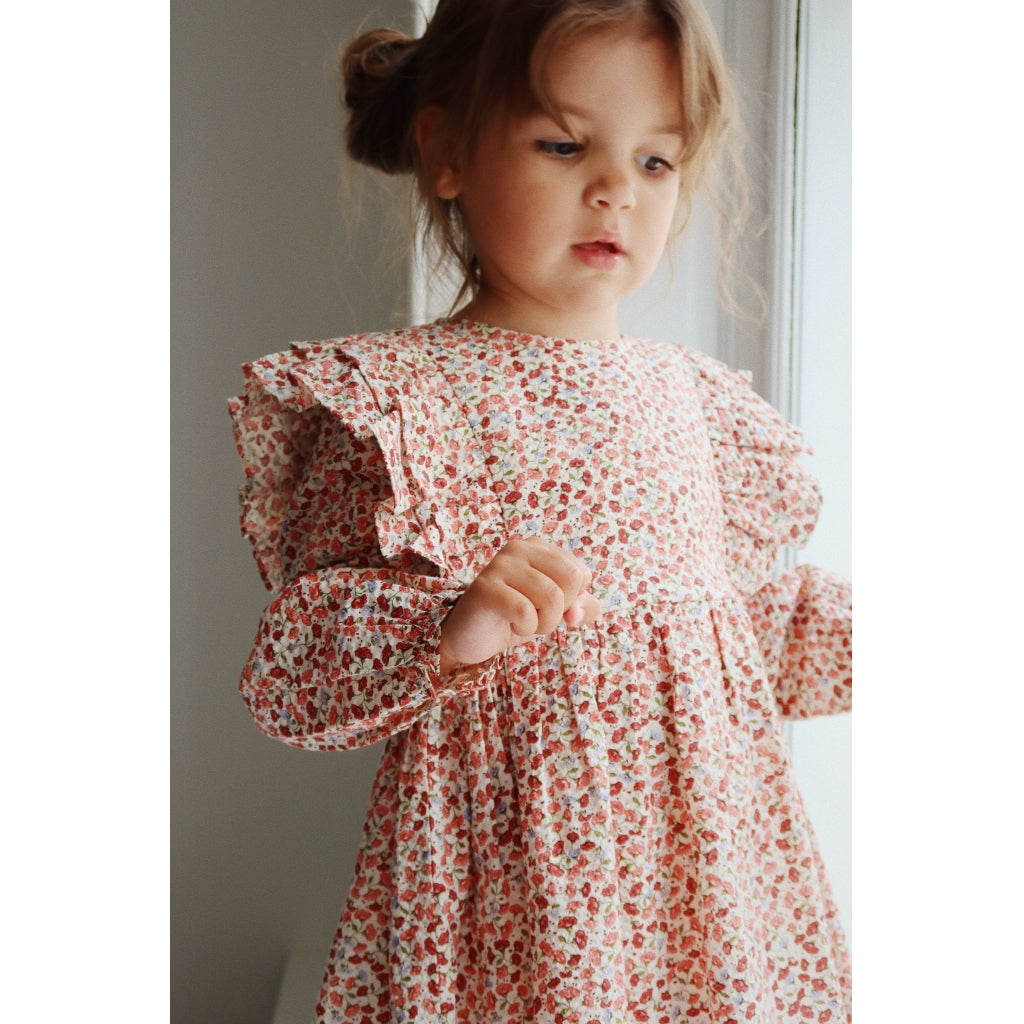 Bitsy Frill Dress , Flor De Amor- Konges Slojd