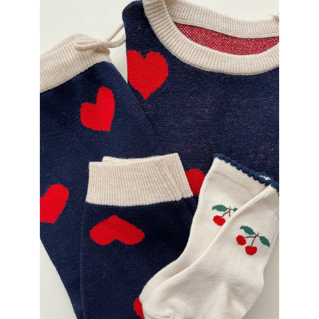 2 Pack Cherry Socks ,Cherry Mix- Konges Slojd
