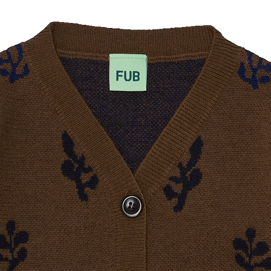Jaquard Cardigan, amber- Fub