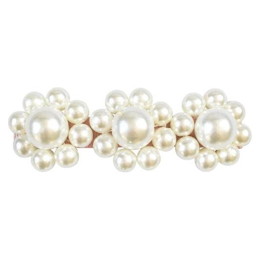 3 Pearl Flower row  french clip -Milledeux