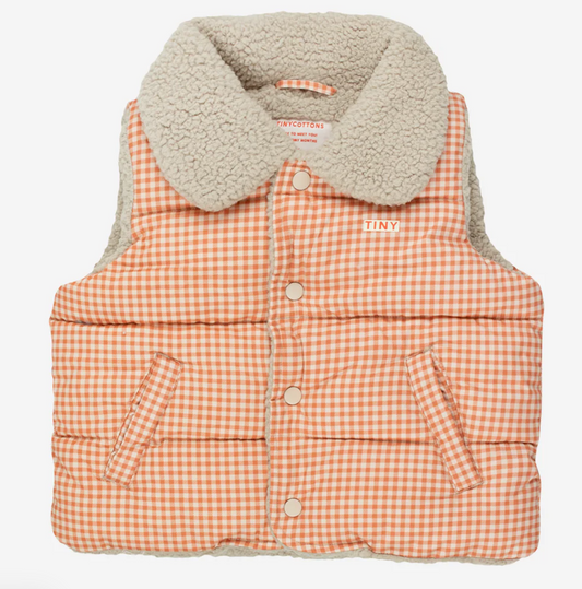 Vichy Padded Vest, gingham - Tiny Cottons