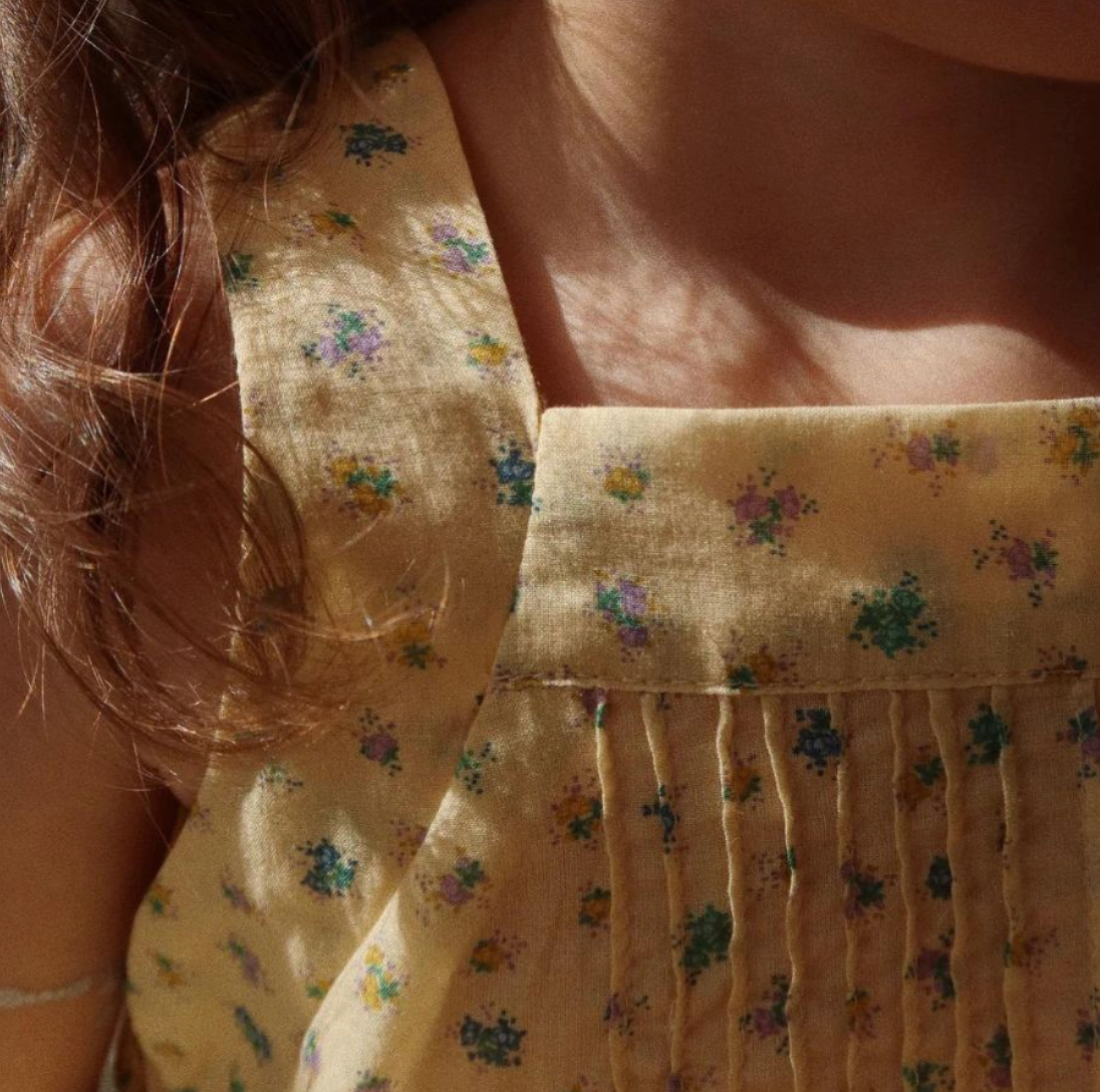 Pacey Bow Dress, Bloomie Butter- Konges Slojd