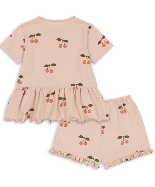 Basic Frill Jersey Set Gots, Ma Grande Cerise Pink - Konges Slojd