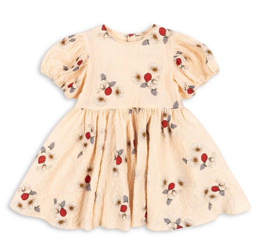 Vida puff sleeve dress gots,ladybug- Konges Slojd