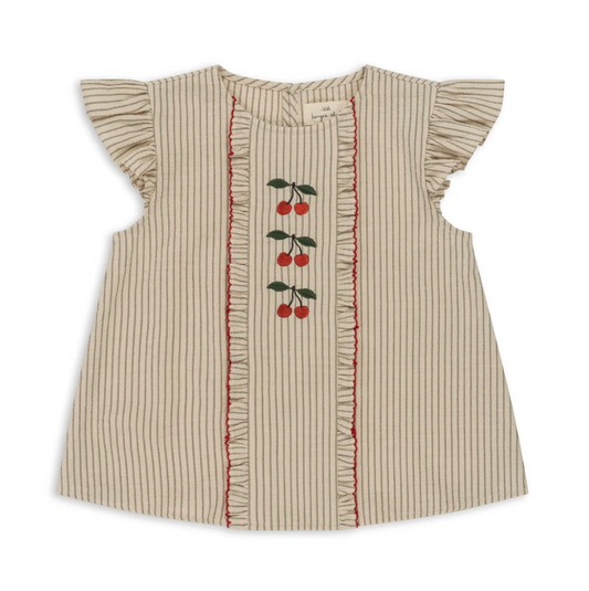 Ellie frill sets  gots, tea stripe- Konges Slojd