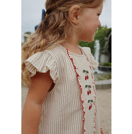 Ellie frill sets  gots, tea stripe- Konges Slojd