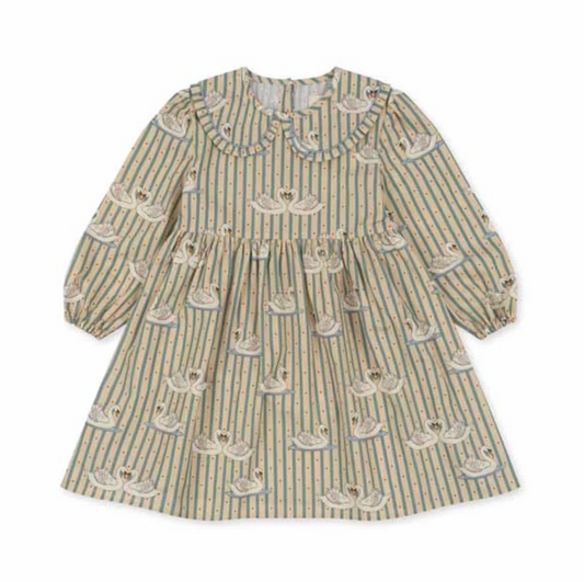 Dress “Tuti” Swan Stripe- Konges Slojd