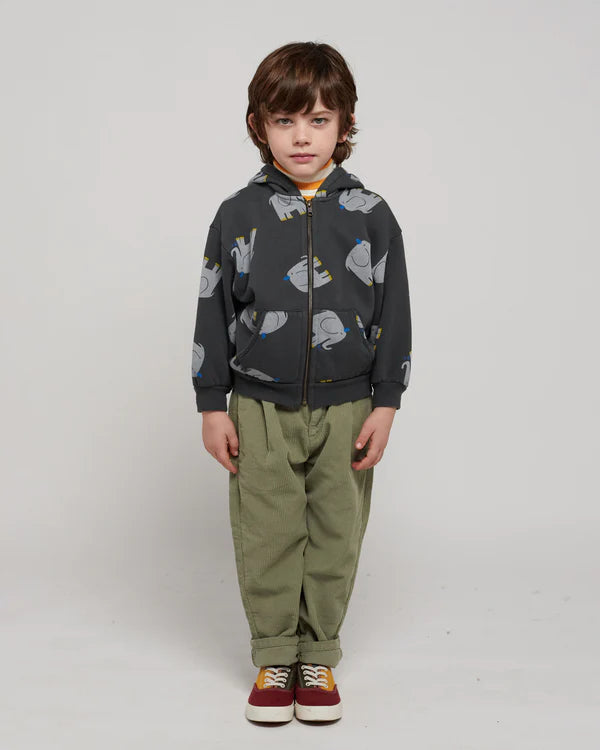 THE ELEPHANT ALL OVER ZIPPED HOODIE