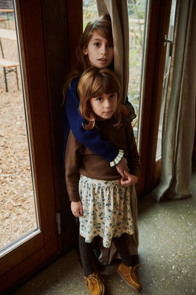 Printed Skirt, ecru/pistachio - Fub