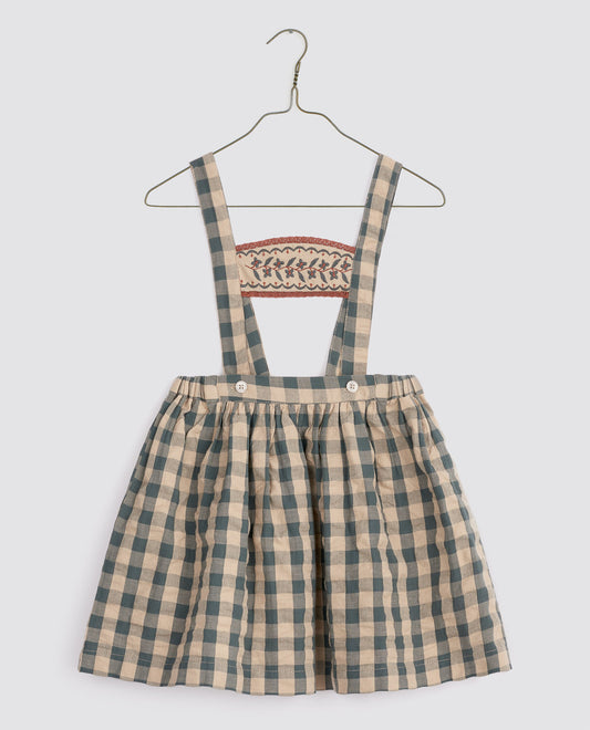 Organic Heidi Skirt ,Seersucker Gingham Fog-Little Cotton Clothes