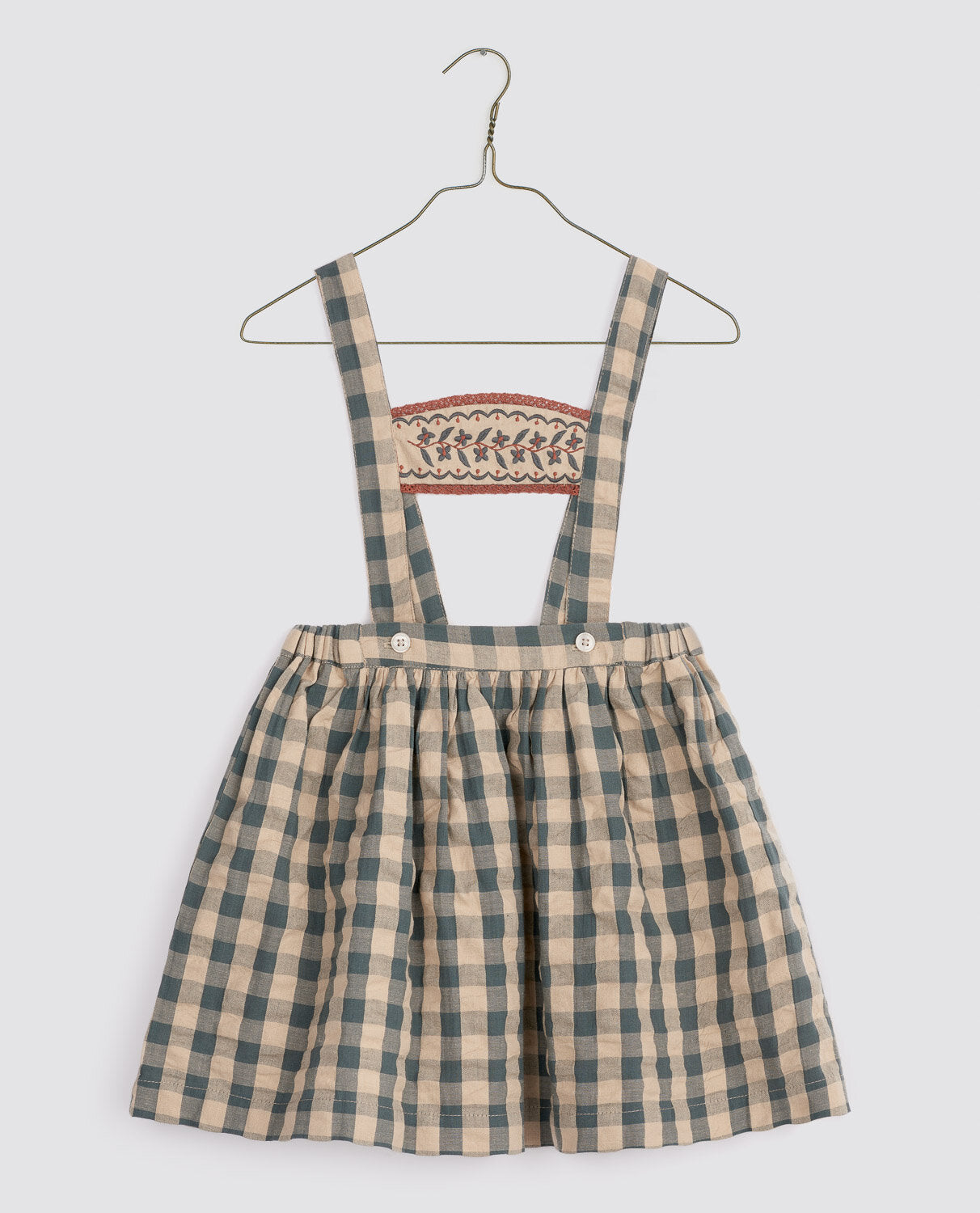Organic Heidi Skirt ,Seersucker Gingham Fog-Little Cotton Clothes