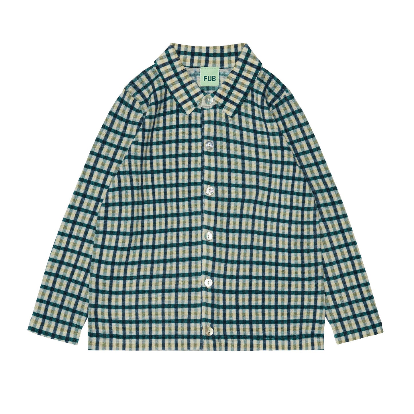 Printed Shirt, Buttermilk/Teal - Fub Kids