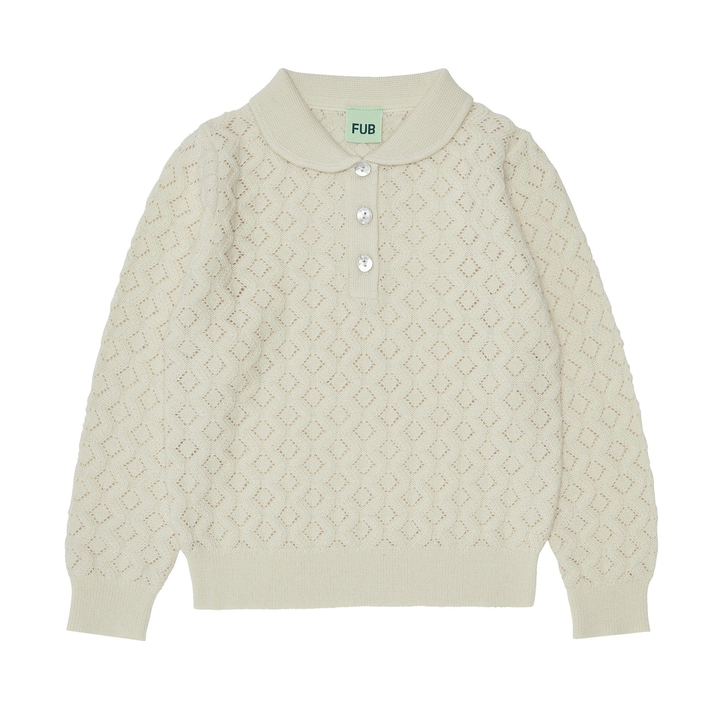 Pointelle Polo , Ecru - Fub