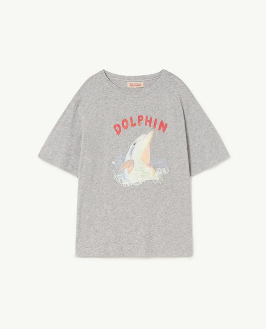 Gray Rooster Dolphin Oversize T-Shirt-The Animals Observatory