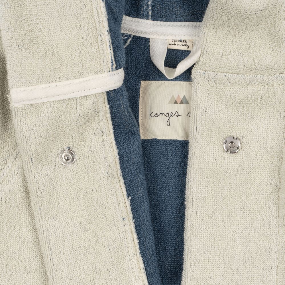 terry bathrobe jaquard gots ,swan- Konges Slojd