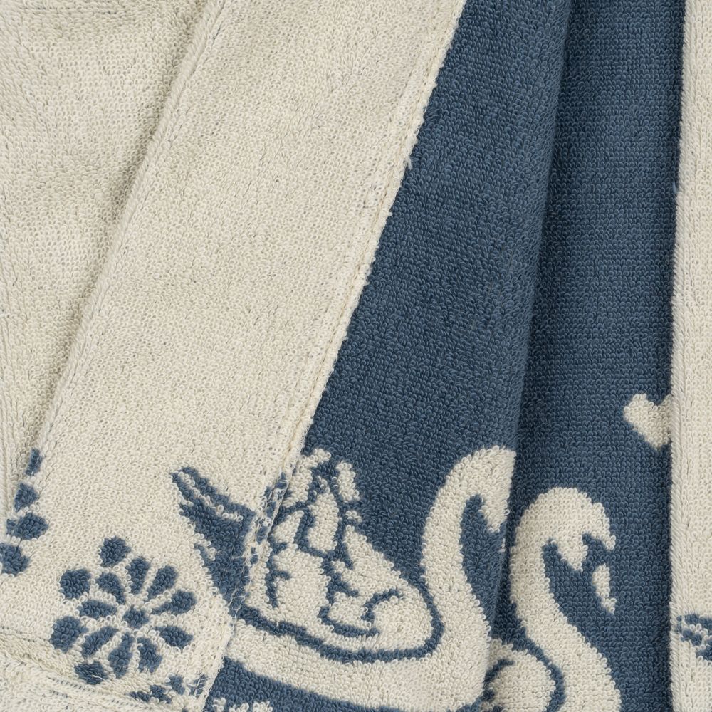 terry bathrobe jaquard gots ,swan- Konges Slojd