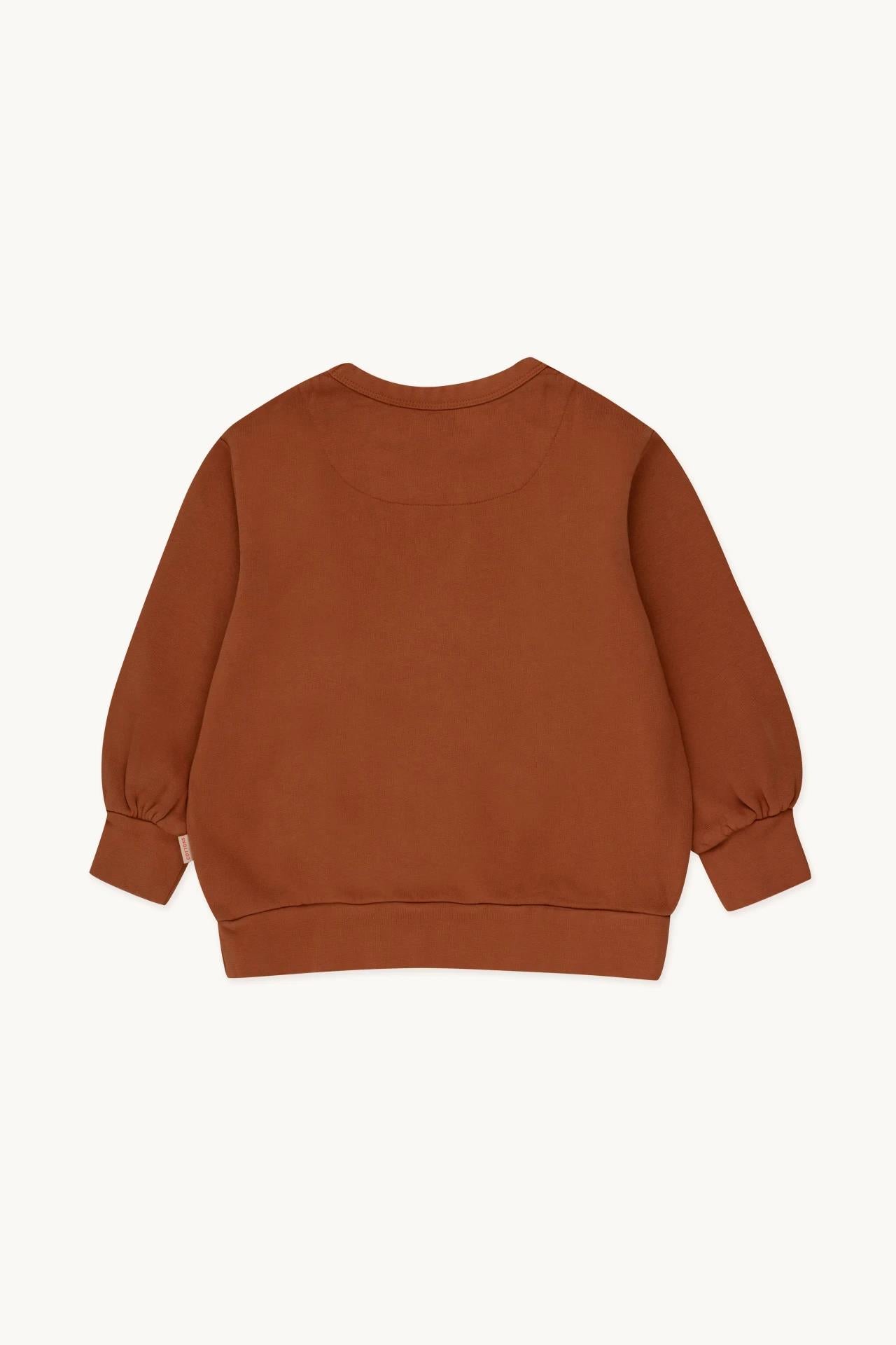Merci  Sweatshirt ,Brown - Tiny Cottons