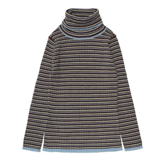 Rollneck Blouse, Multi Stripe - Fub