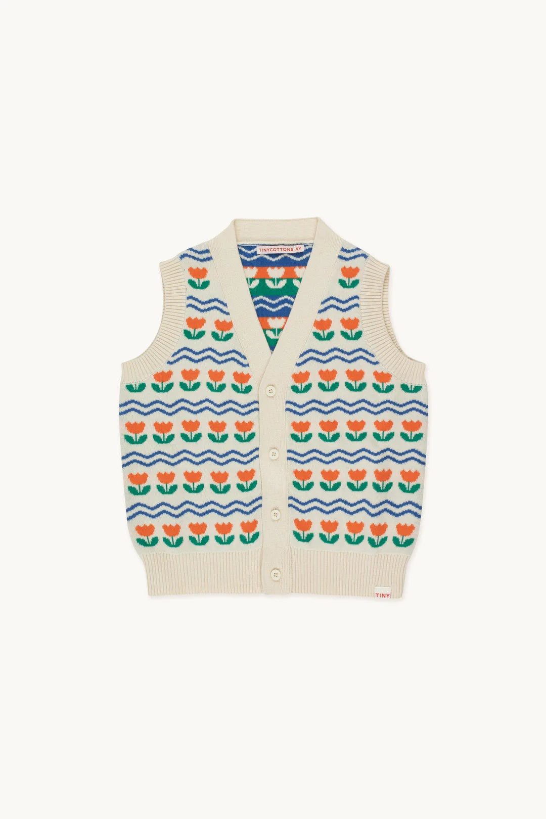 Flower Vest, Light Cream- Tiny Cottons