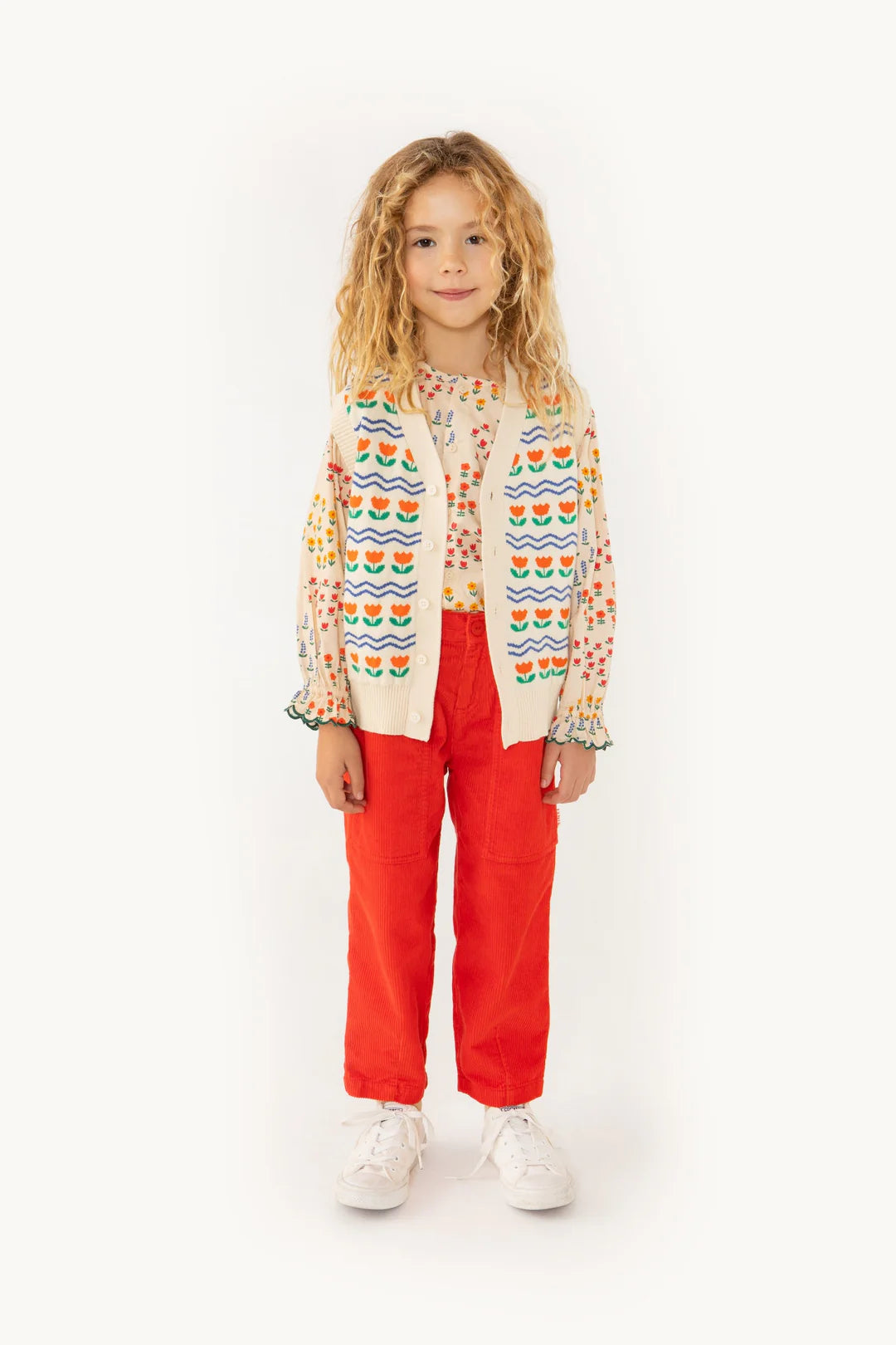 Flower Vest, Light Cream- Tiny Cottons