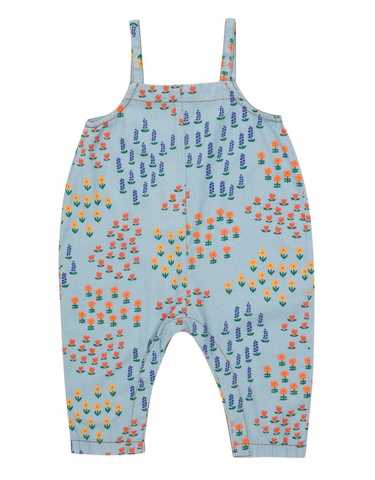 Garden Baby Dungaree ,Milky Blue- Tiny Cottons