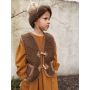 Wool Teddy Fleece Vest , Bark-Alwero