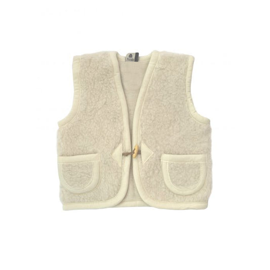Wool Teddy Fleece Vest , Natural-Alwero