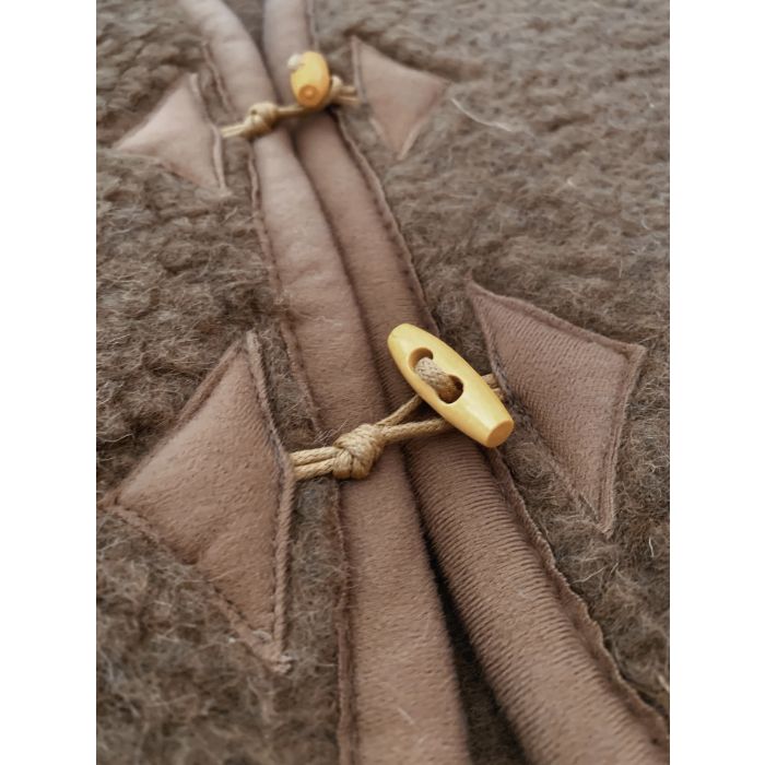 Wool Teddy Fleece Vest , Bark-Alwero