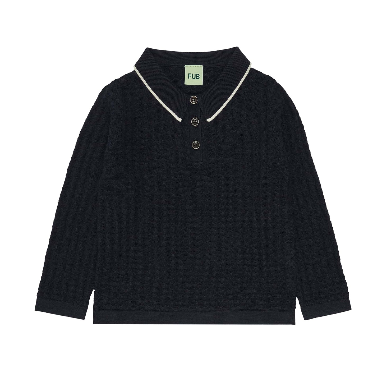 Long Sleeve Polo, Dark Navy - Fub