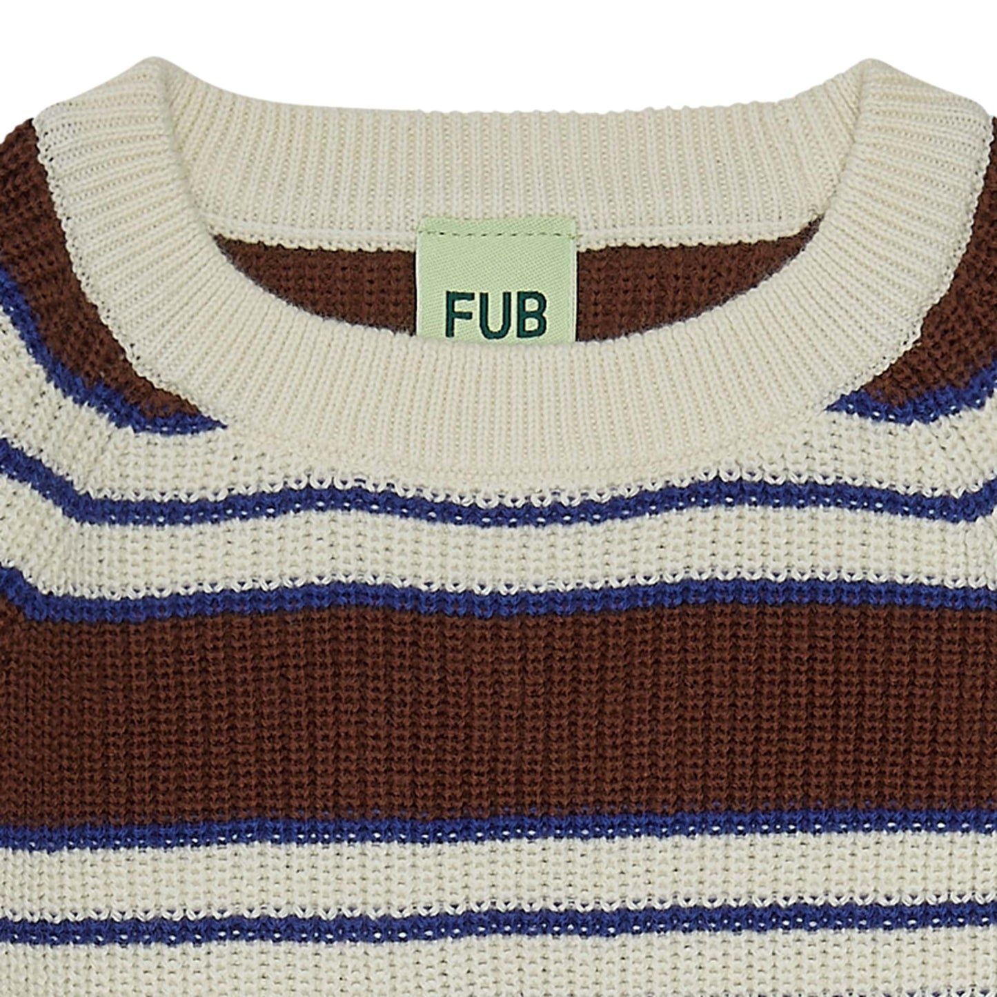 Rib Sweater, maroon/cobolt/ecru- Fub