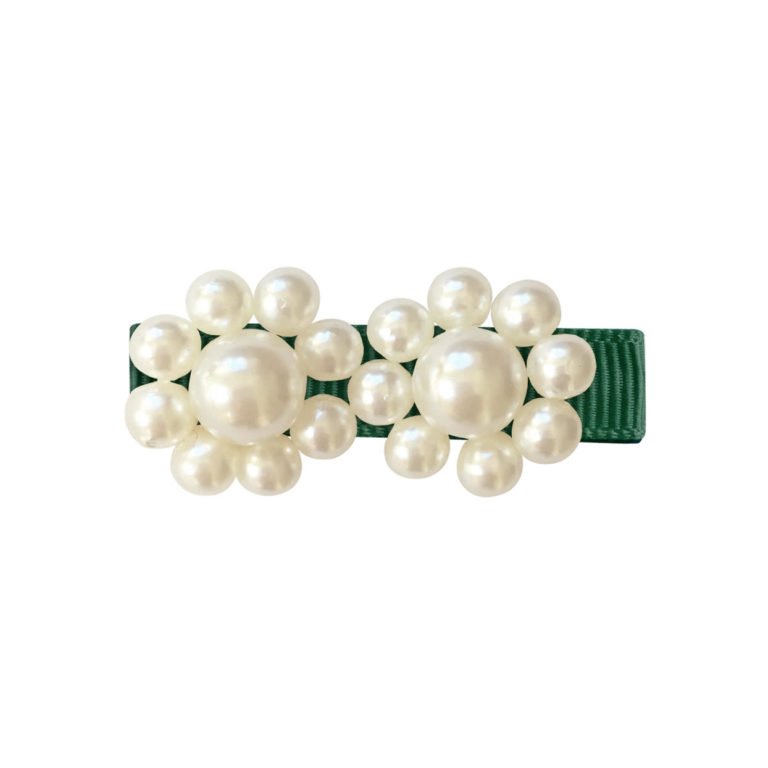 2 Pearl Flowers Bead Hairclip-Milledeux