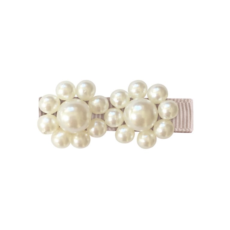 2 Pearl Flowers Bead Hairclip-Milledeux