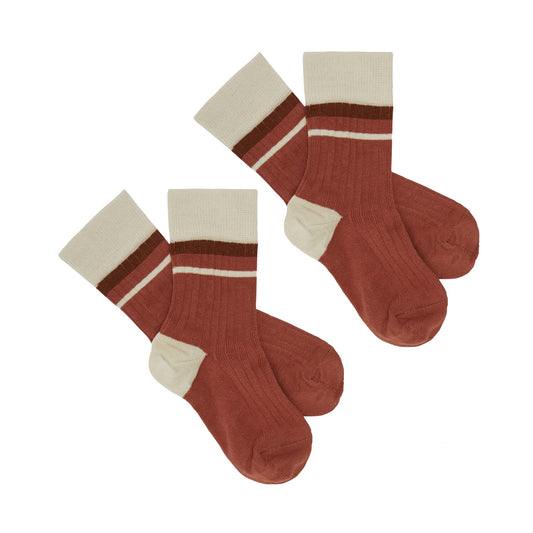 Color Block Socks, Redwood - Fub